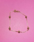pulseira folhe.ouro bolinhas