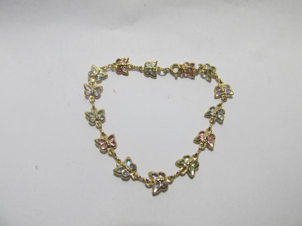 pulseira borloletas folhe.ouro