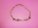 pulseira flower folhe.ouro