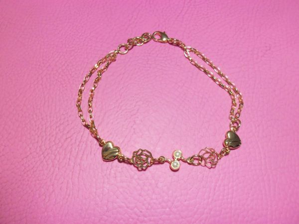 pulseira flower folhe.ouro
