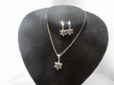 conjunto folheado prata estrelas